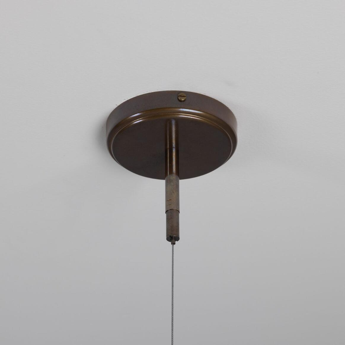 Mullan Moriarty Linear Island Pendant Light Nine-Light - Powder-Coated Matte Black and Antique Brass Finish
