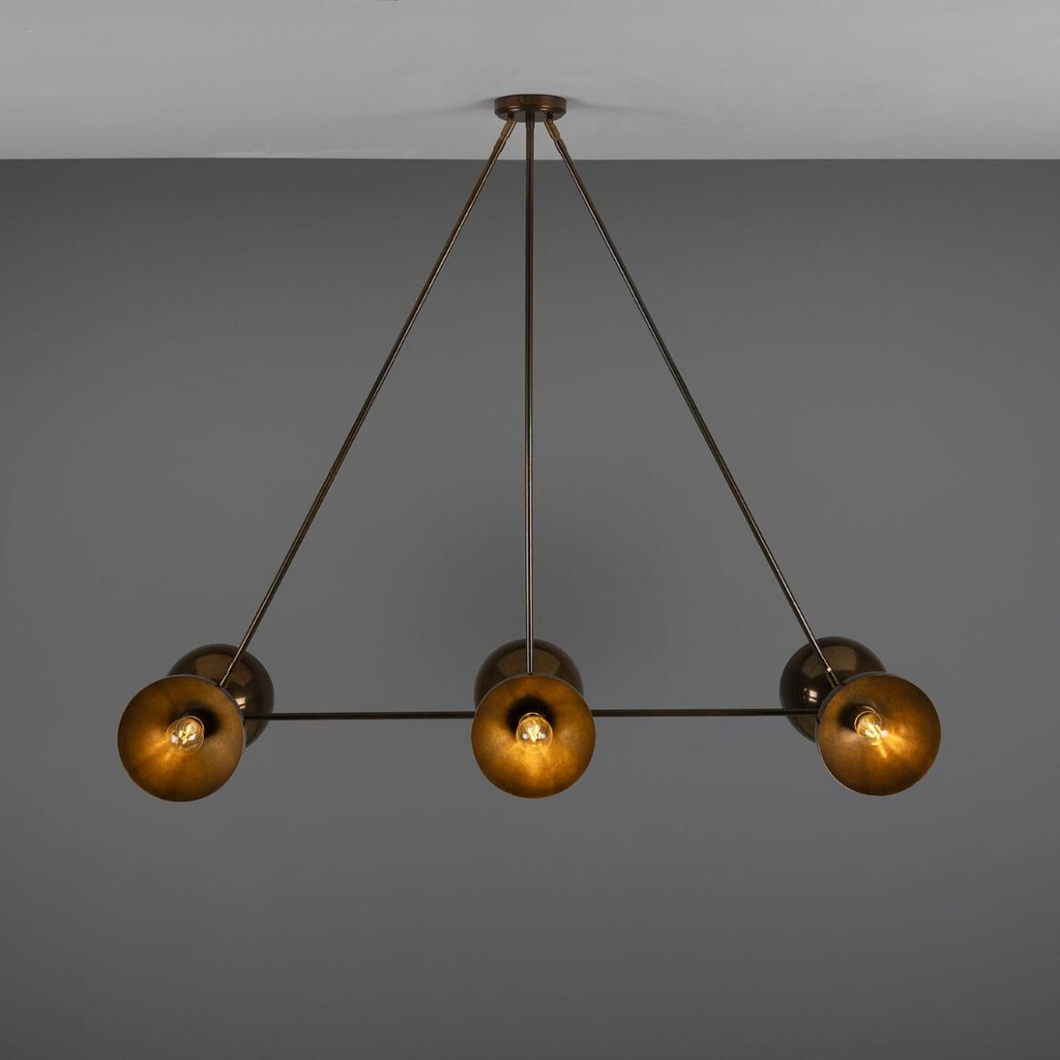 Mullan Eclipse Brass Dome Chandelier Six-Light - Antique Brass Finish