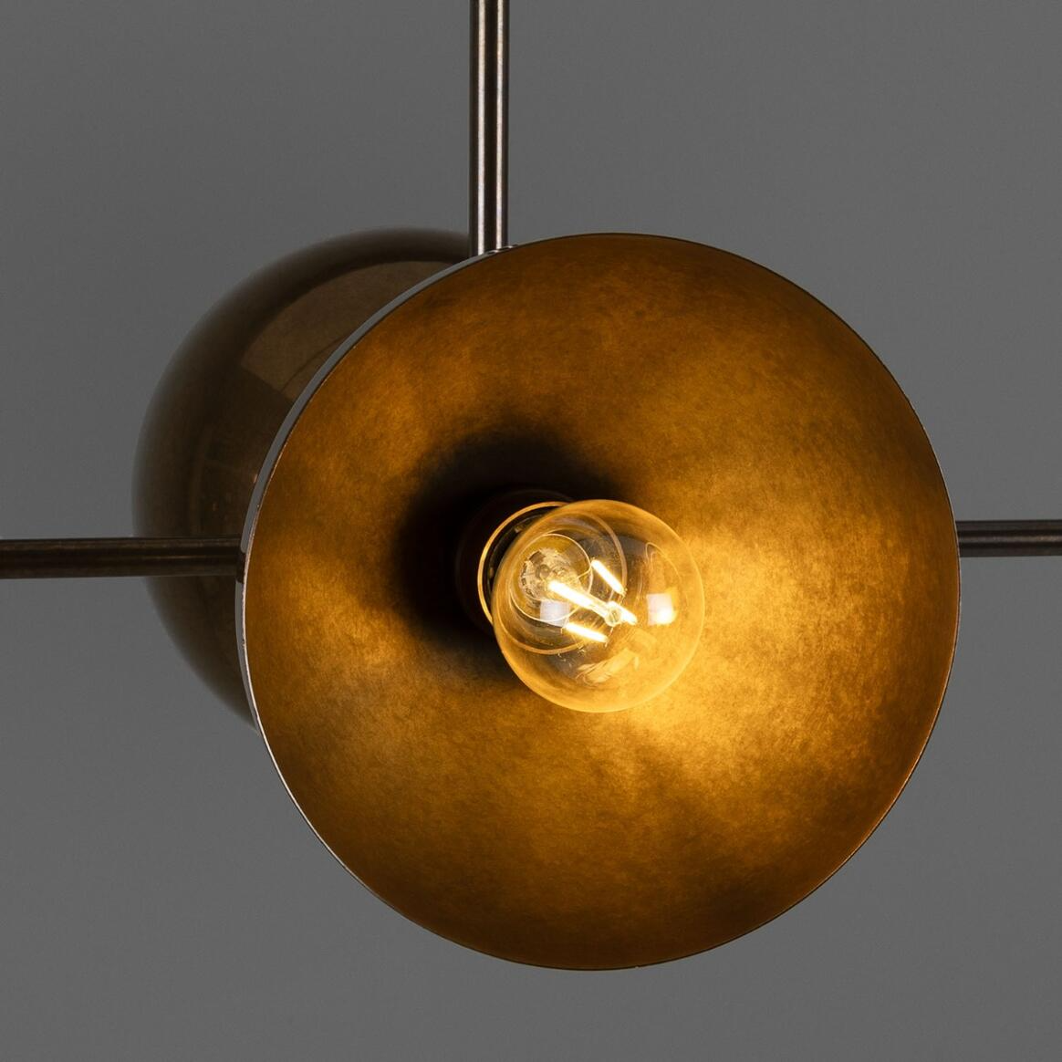 Mullan Eclipse Brass Dome Chandelier Six-Light - Antique Brass Finish