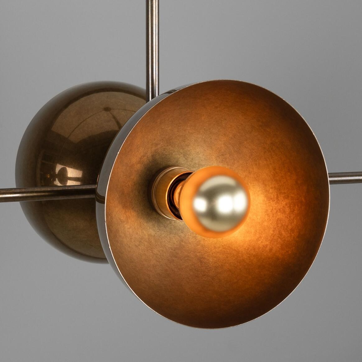 Mullan Eclipse Brass Dome Chandelier Six-Light - Antique Brass Finish