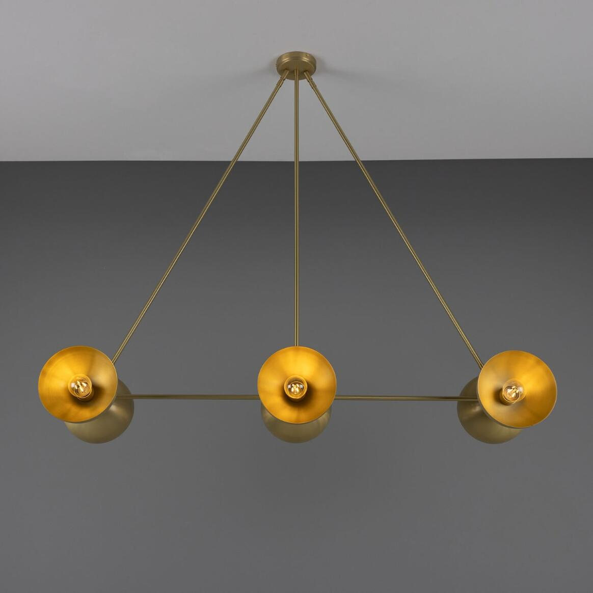 Mullan Eclipse Brass Dome Chandelier Six-Light - Satin Brass Finish