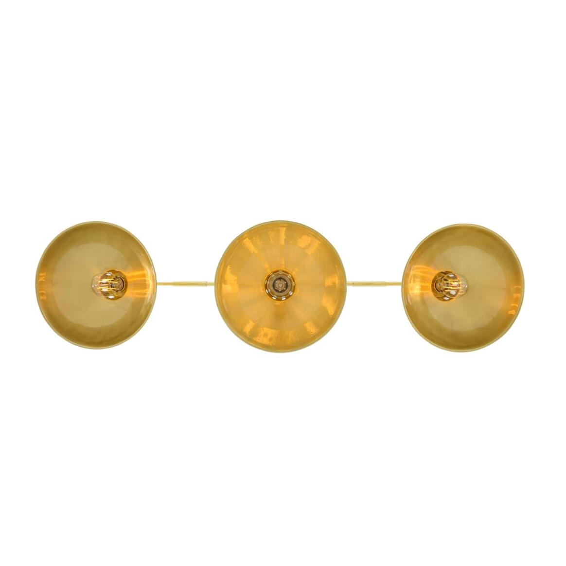 Mullan Georgia Vintage Brass Bar Pendant Three Light - Polished Brass Finish