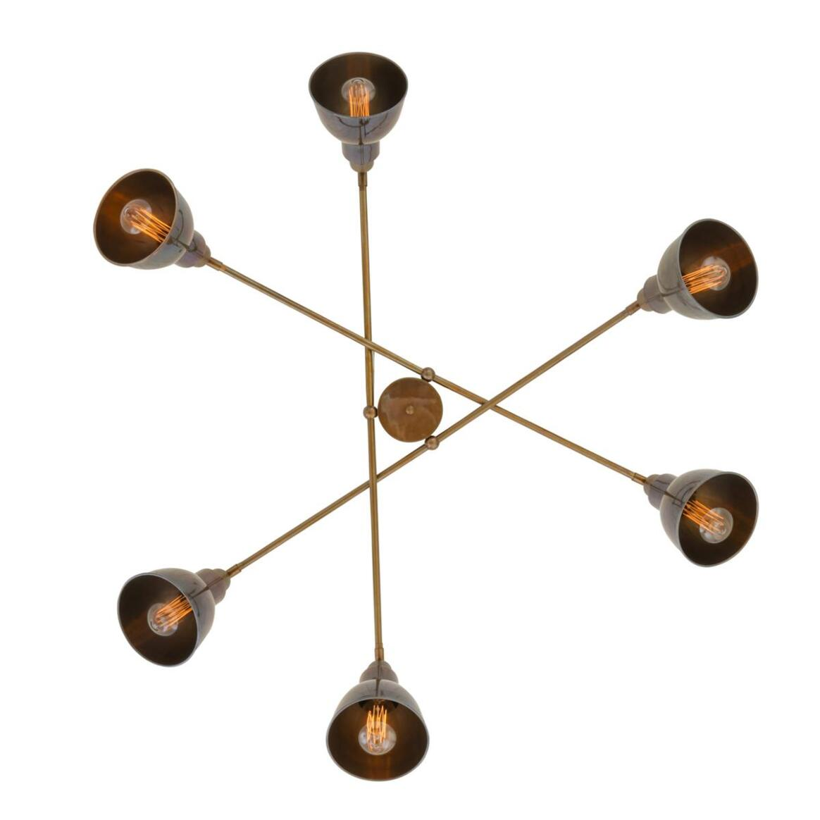 Mullan Bridgetown Six-Arm Vintage Chandelier - Antique Brass Finish