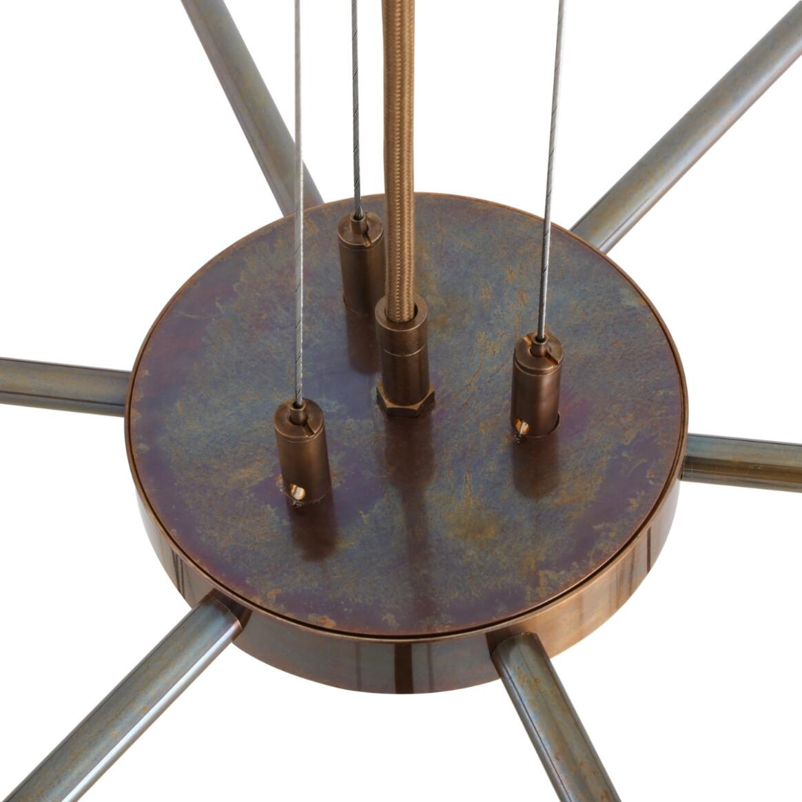 Mullan Fossa Modern Industrial Chandelier Six-Arm - Antique Brass Finish