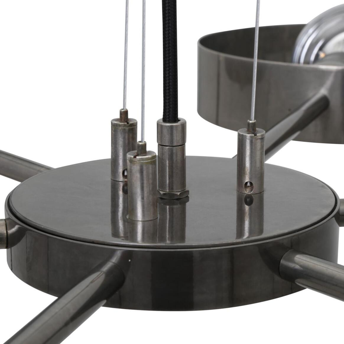 Mullan Fossa Modern Industrial Chandelier Six-Arm - Antique Silver Finish