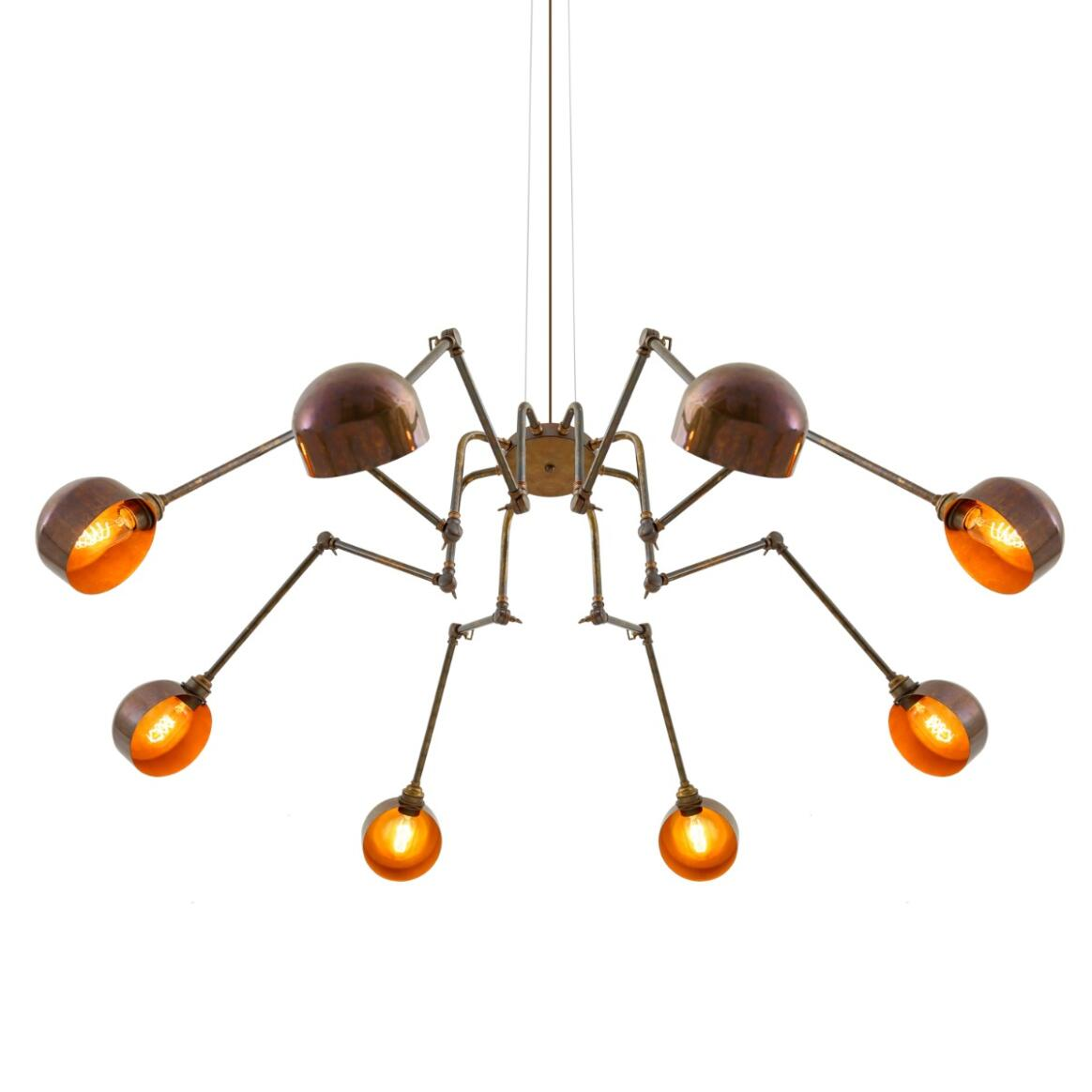 Mullan San Jose Eight-Arm Brass Chandelier - Antique Brass Finish
