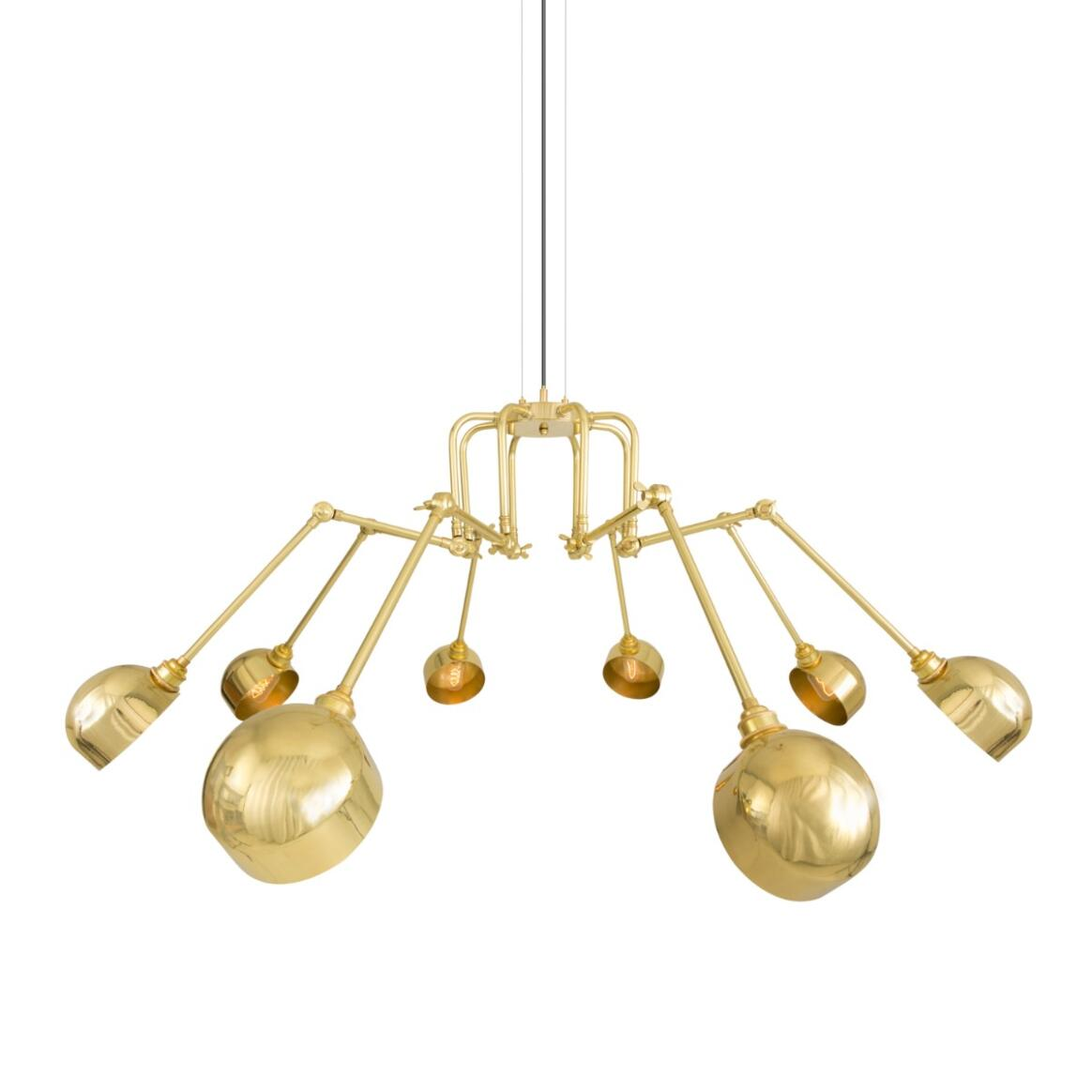 Mullan San Jose Eight-Arm Brass Chandelier - Polished Brass Finish