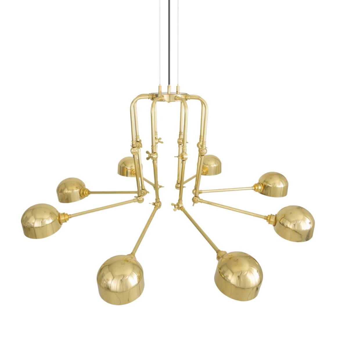Mullan San Jose Eight-Arm Brass Chandelier - Polished Brass Finish