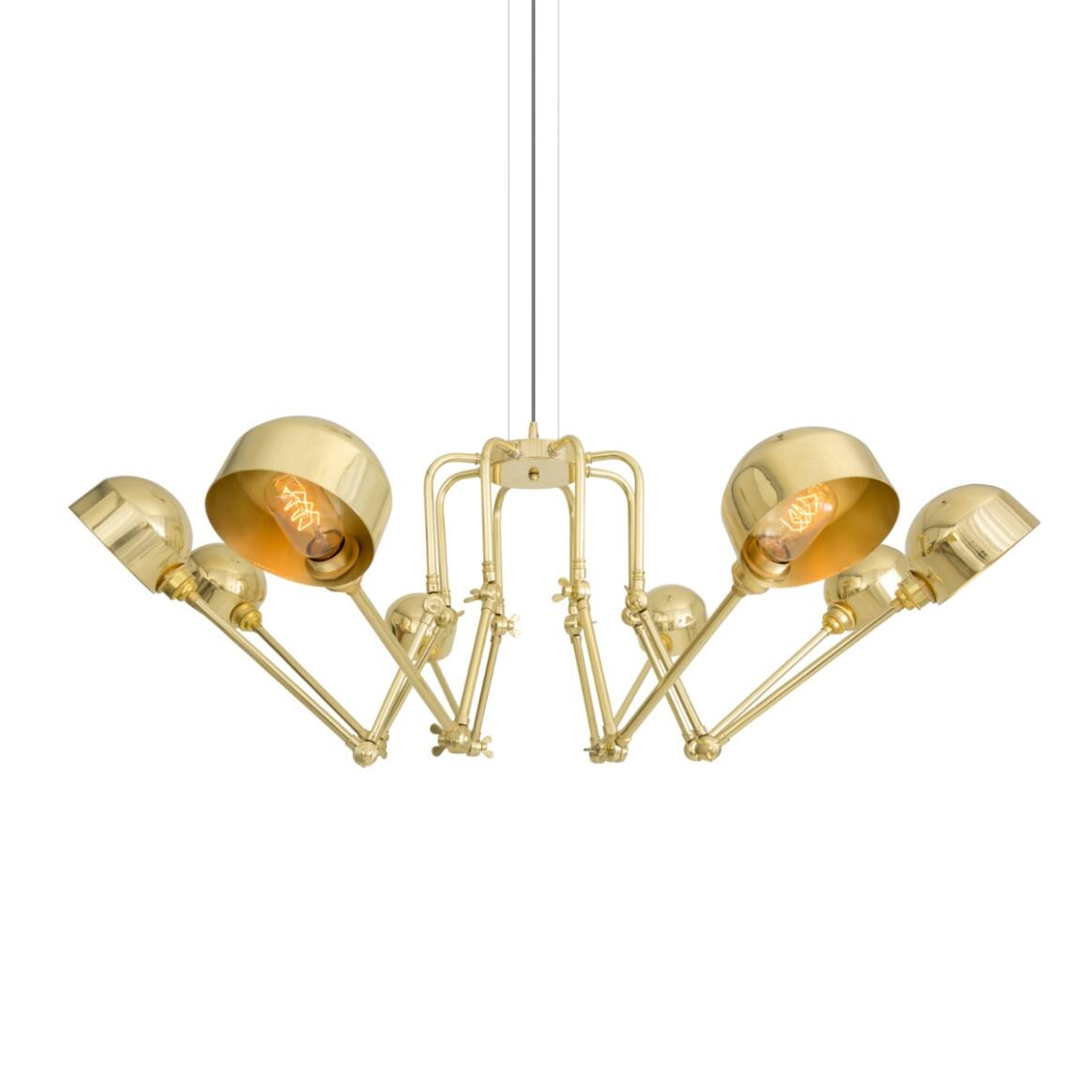 Mullan San Jose Eight-Arm Brass Chandelier - Polished Brass Finish