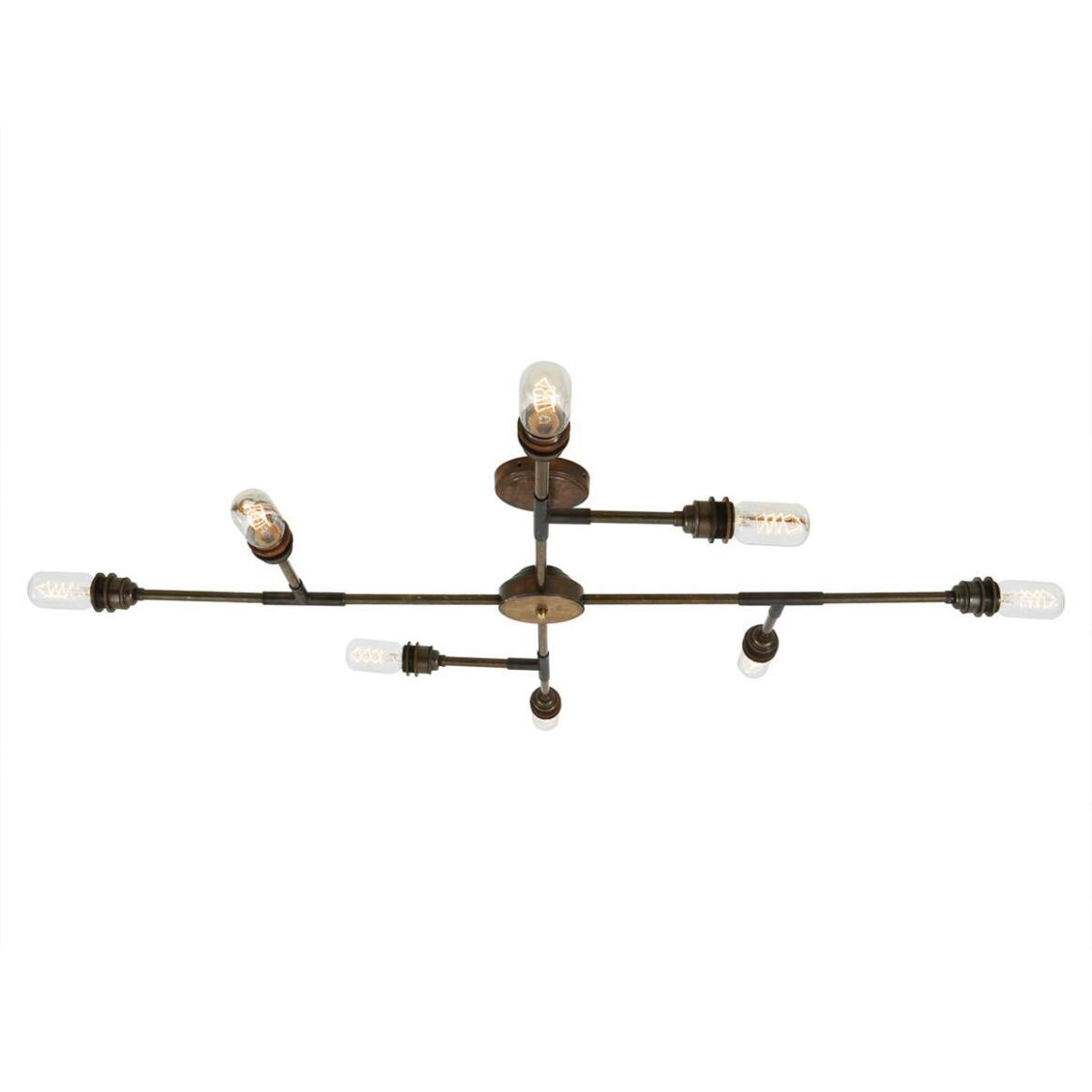 Mullan San Felipe Vintage Flush Chandelier  Eight-Arm - Antique Brass Finish