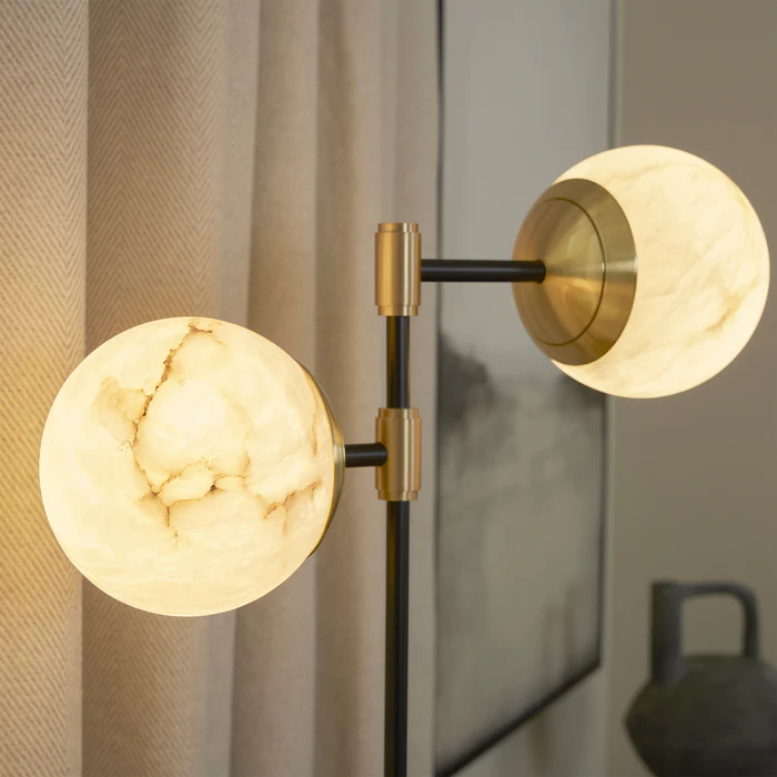 Northern Light - IO Table Lamp - Alabaster Finish - White Alabaster Globe Ø150mm Shade