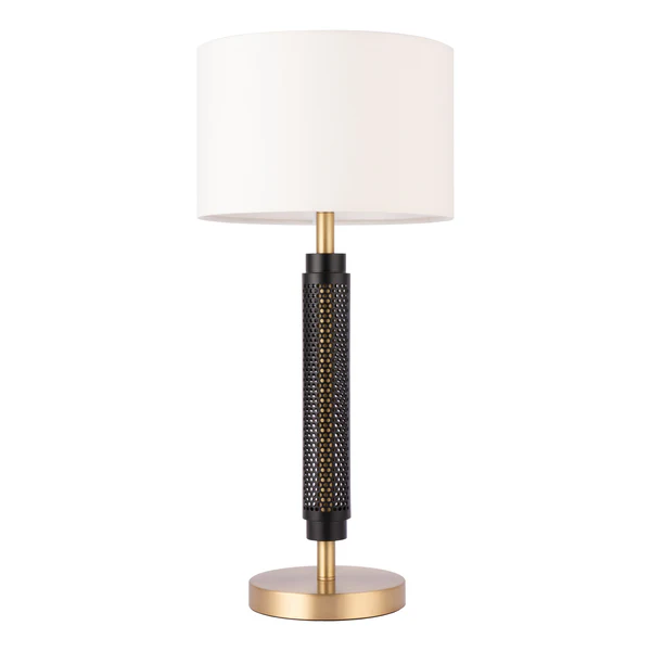 Northern Light - Walton Table Lamp Ivory Shade - Matt Black Finish - 10" Drum  Ivory Shade