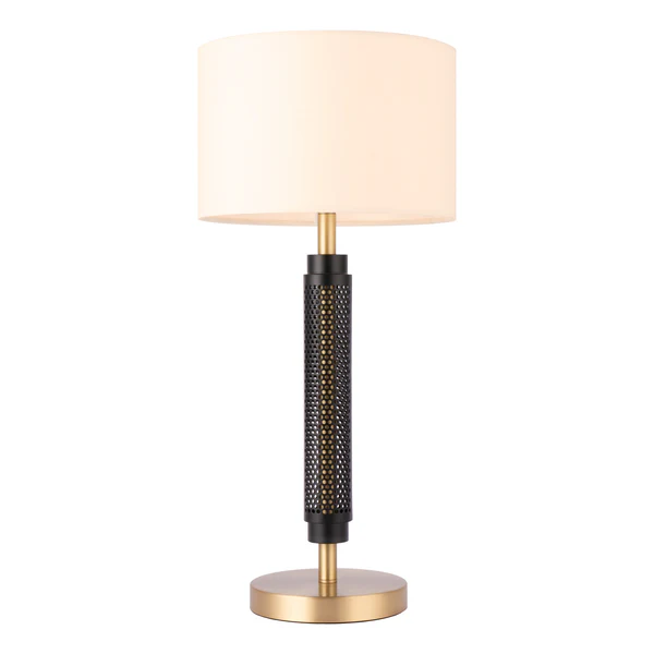 Northern Light - Walton Table Lamp Ivory Shade - Matt Black Finish - 10" Drum  Ivory Shade