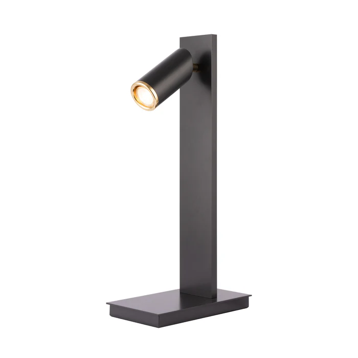Northern Light - Jura Tubular Table Lamp - Black-Grey Polished Brass Finish