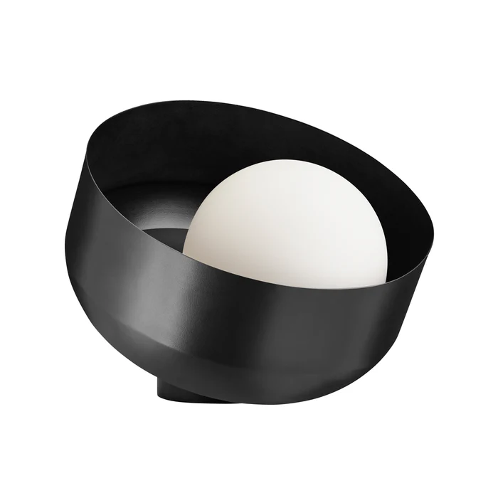 Northern Light - Bourbon Opal Table Lamp - Matt Black Finish - Matt Opal Glass Globe Ø200 mm Shade