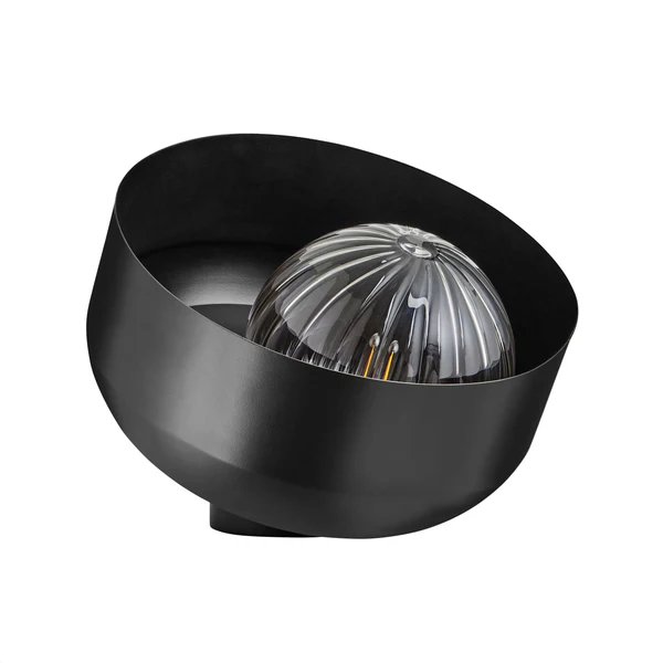 Northern Light - Bourbon Reeded Table Lamp - Matt Black Finish - Reeded Glass Globe Ø200 mm Shade