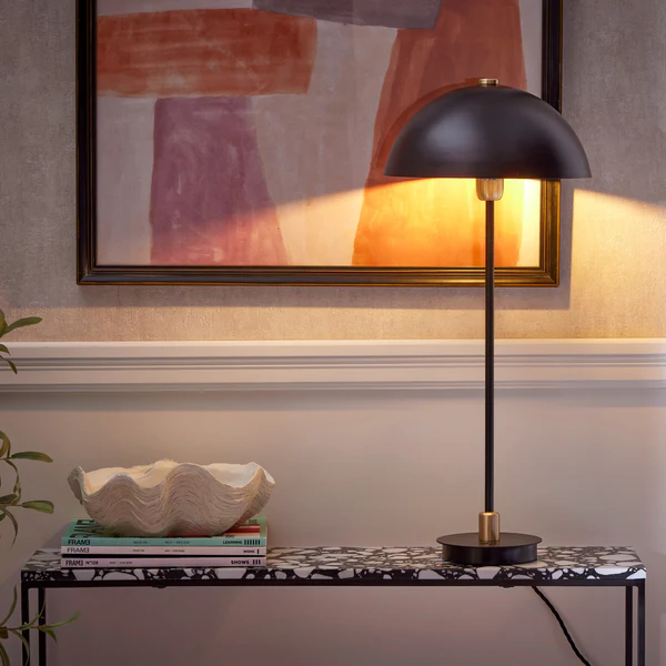 Northern Light - Carbon Table Lamp - Brushed Brass Matt Black Finish