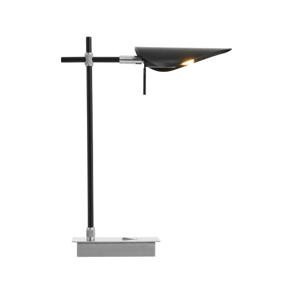 Northern Light - Axl Table Lamp - Brushed Stainless Steel Black Finish