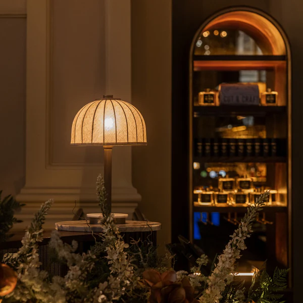 Northern Light - Heslop Table Lamp Large - Old English Brass Light White Marble Finish - 12" Cloche Snowdrift Shade