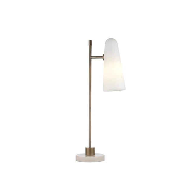 Northern Light - Brandt Table Lamp - Old English Brass Light Finish - Matt Opal Shade