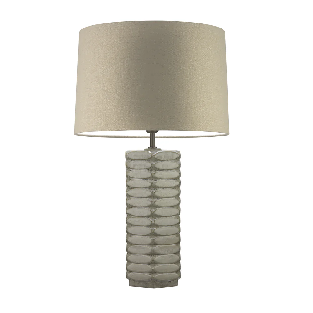 Northern Light - Balfron Table Lamp - Willow Reactive Glaze Rich Bronze Finish - 18" Soho Drum Saxon Parchment Shade