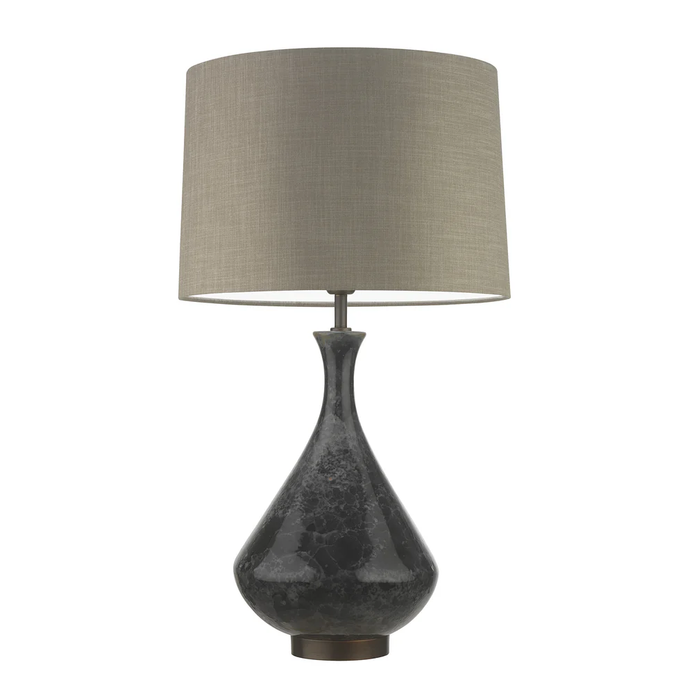 Northern Light - Teba Table Lamp - Onyx Reactive Glaze Rich Bronze Finish - 16" Soho Drum Zinc Shade
