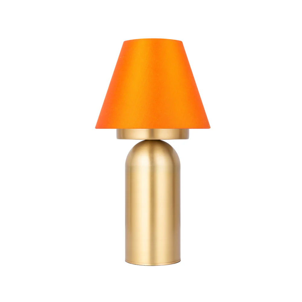 Northern Light - Bubble Rechargeable Table Lamp - Brushed Brass Finish - 6" Candle Flame Shade