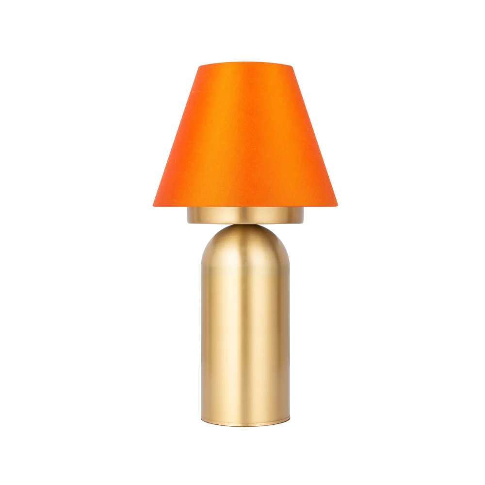 Northern Light - Bubble Rechargeable Table Lamp - Brushed Brass Finish - 7" Candle Flame Shade