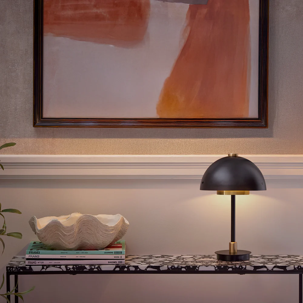 Northern Light - Carbon Rechargeable Table Lamp - Brushed Brass Matt Black Finish