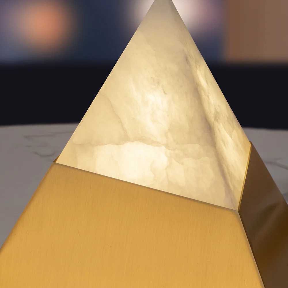 Northern Light - Cleo Rechargeable Table Lamp - Brushed Brass Finish - White Alabaster Shade