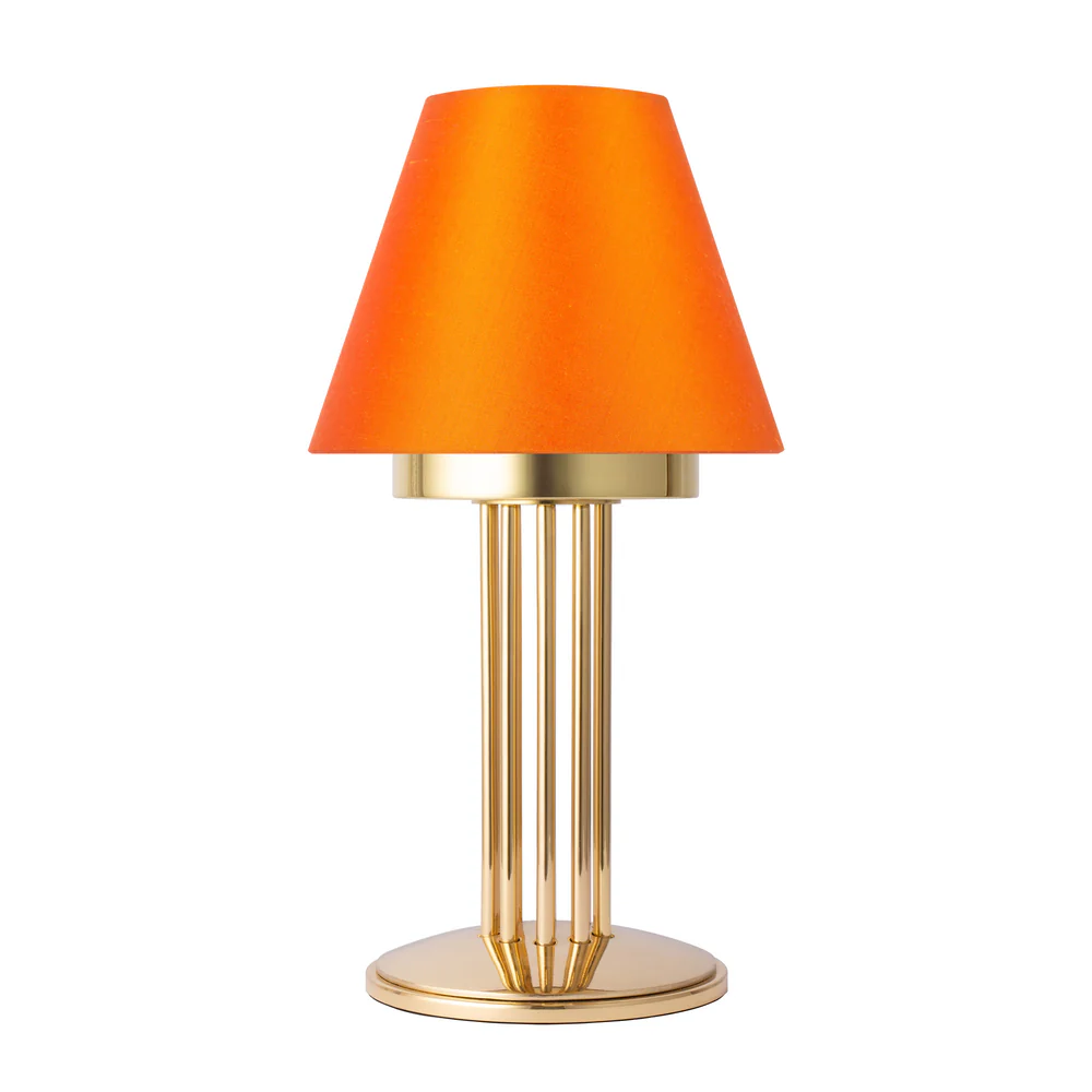 Northern Light - Inari Rechargeable Table Lamp - Polished Brass Finish - 6" Candle Flame Shade