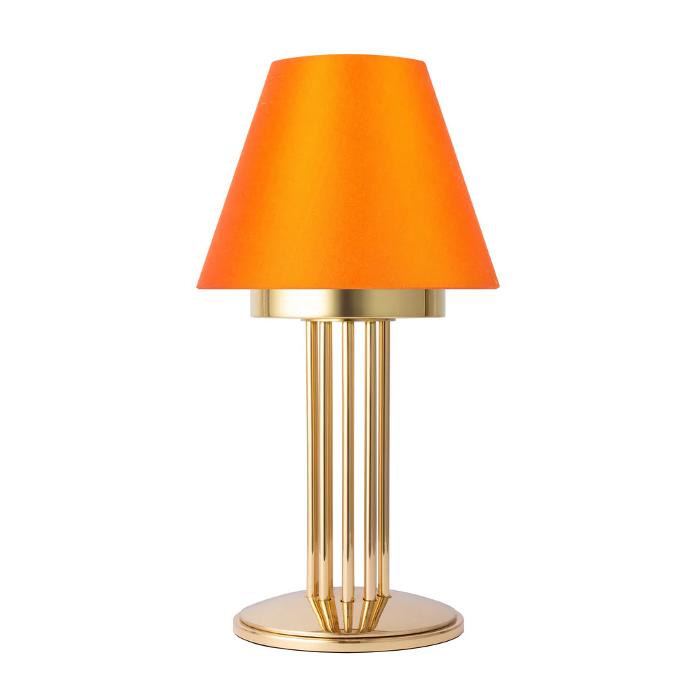 Northern Light - Inari Rechargeable Table Lamp - Polished Brass Finish - 6" Candle Flame Shade