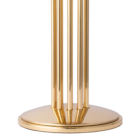 Northern Light - Inari Rechargeable Table Lamp - Polished Brass Finish - 7" Candle Tussah Mole Shade