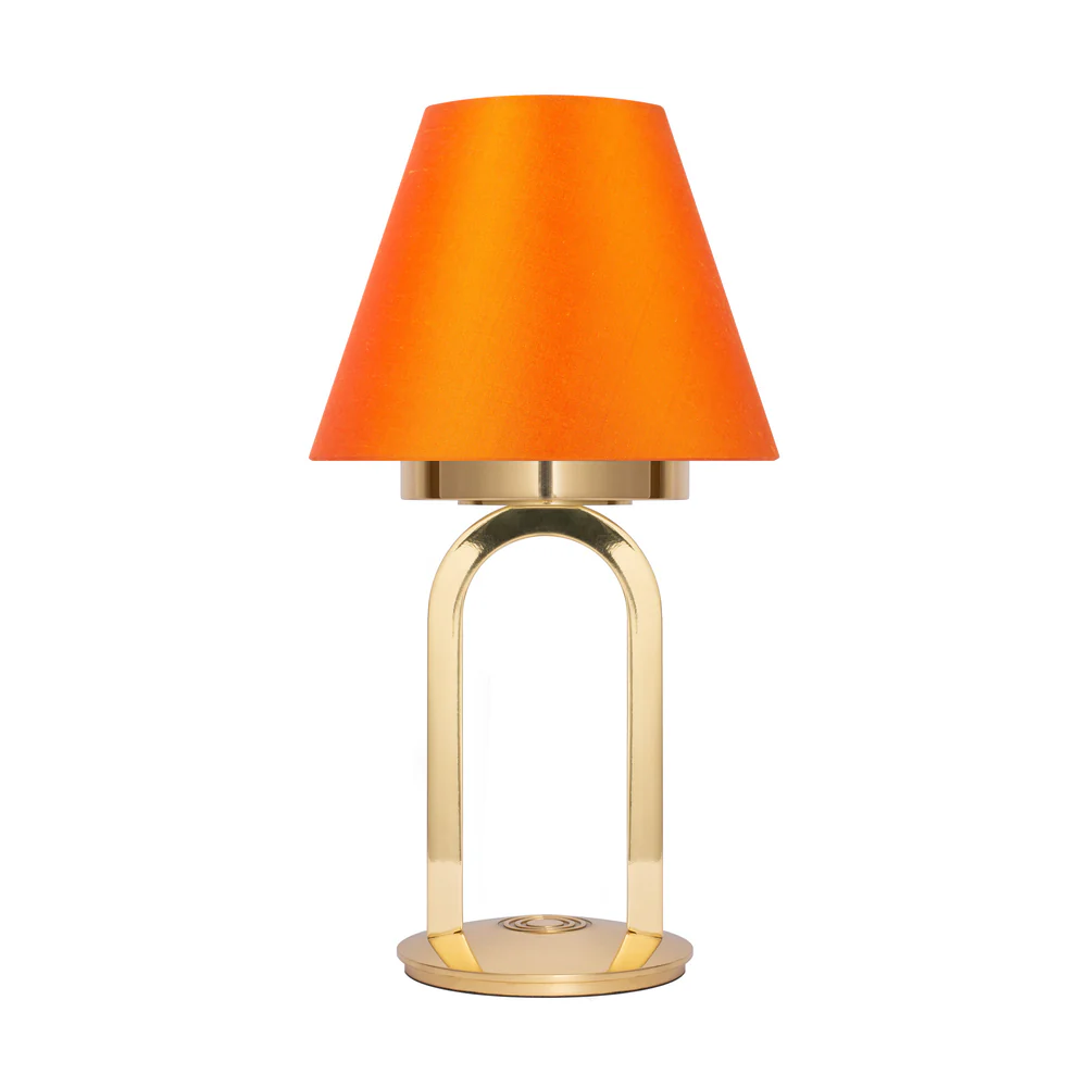 Northern Light - Karin Rechargeable Table Lamp - Polished Brass Finish - 7" Candle Flame Shade