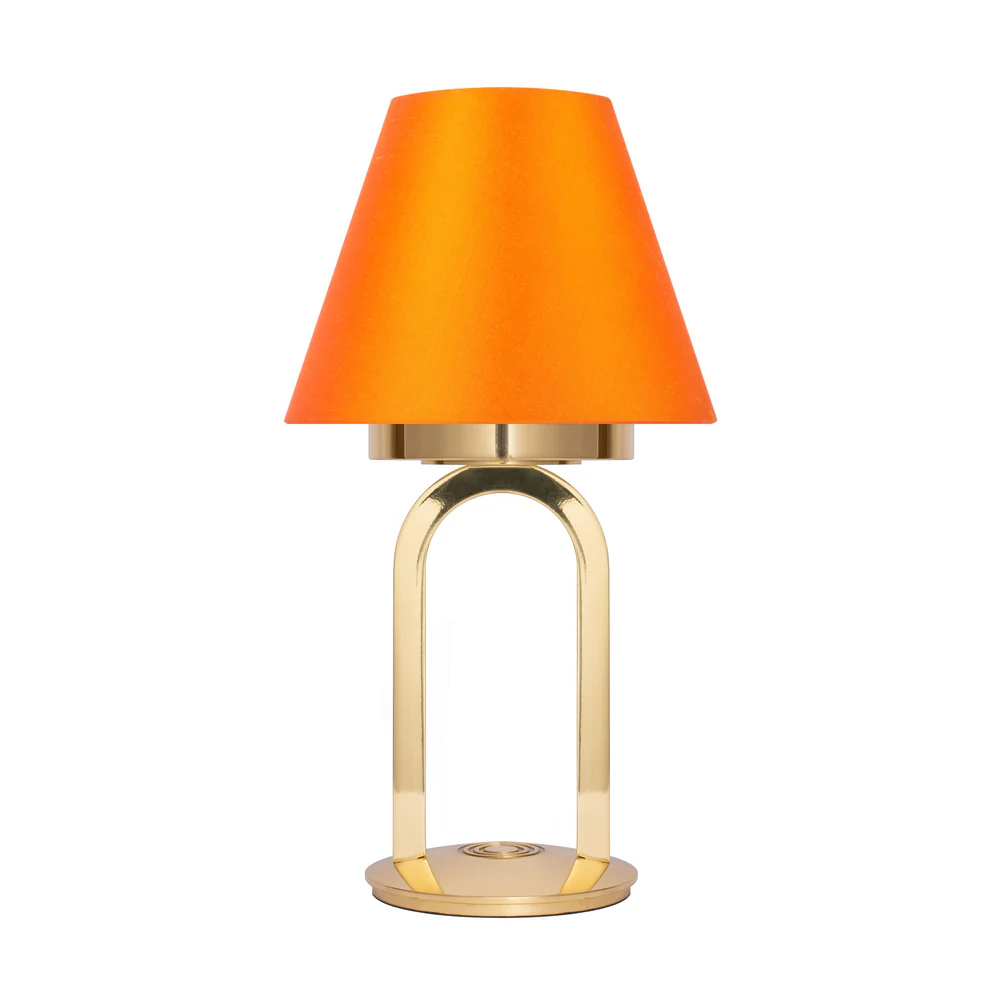 Northern Light - Karin Rechargeable Table Lamp - Polished Brass Finish - 7" Candle Flame Shade