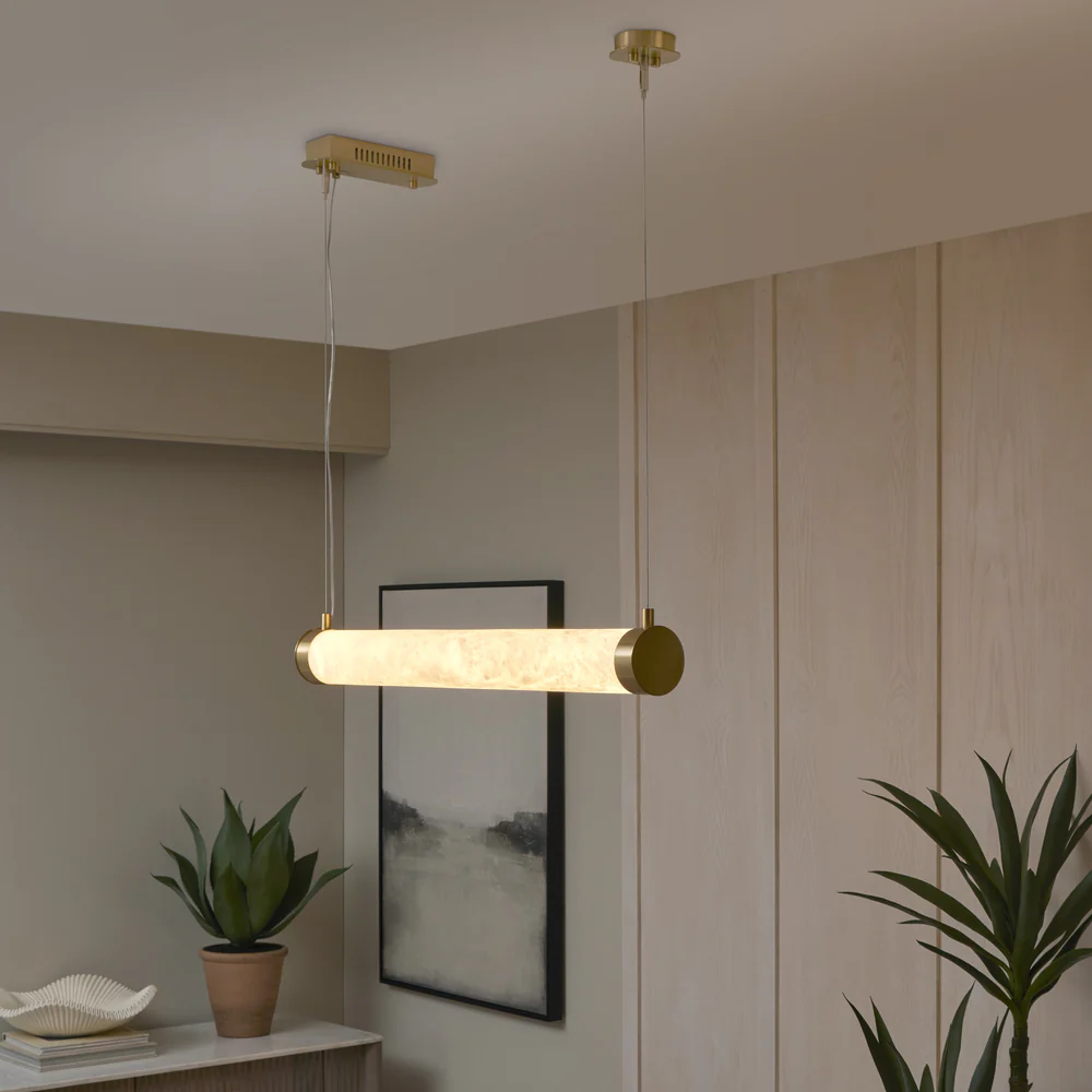 Northern Light - Geo Pendant Ceiling Lights - Brushed Brass Finish