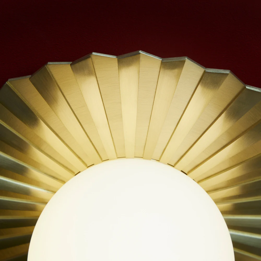 Northern Light - Vistal Opal Pendant Ceiling Lights - Brushed Brass Finish - Matt Opal Glass Globe 150mm Shade
