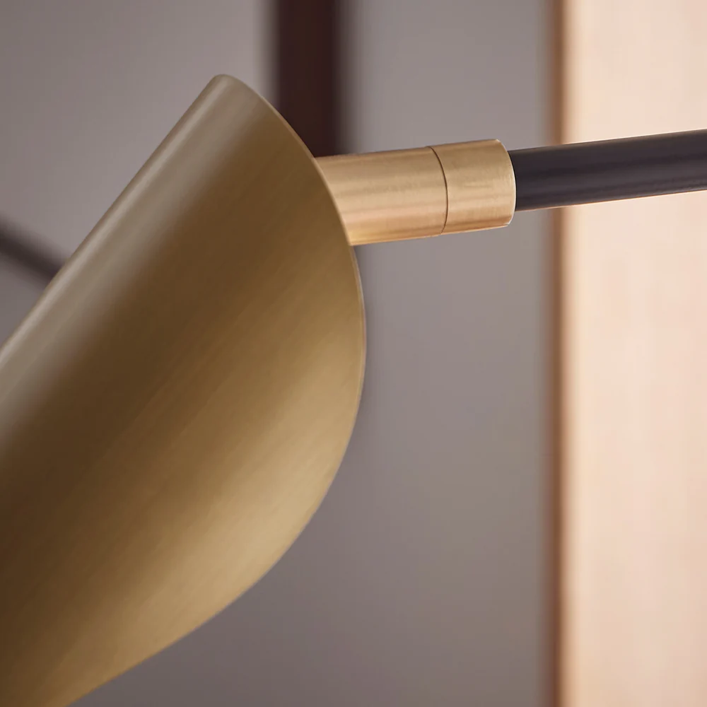 Northern Light - Axl 3 light Pendant Ceiling Lights - Brushed Brass Matt Black Finish