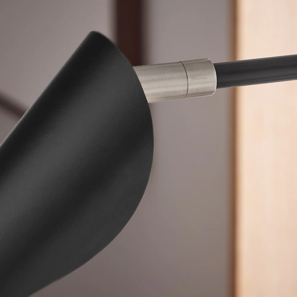 Northern Light - Axl 3 light Pendant Ceiling Lights - Brushed Stainless Steel Matt Black Finish