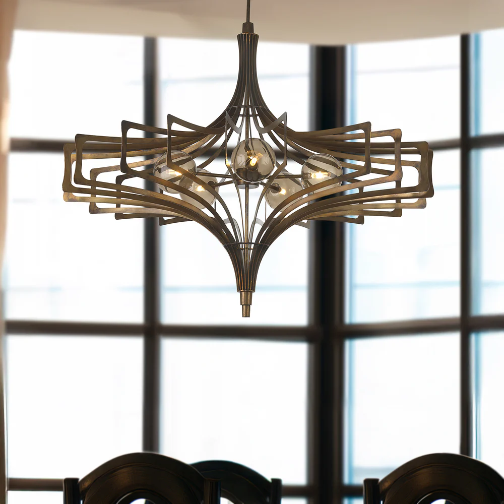 Northern Light - Aurelia Chandelier Ceiling Lights - Patinated Gold Finish