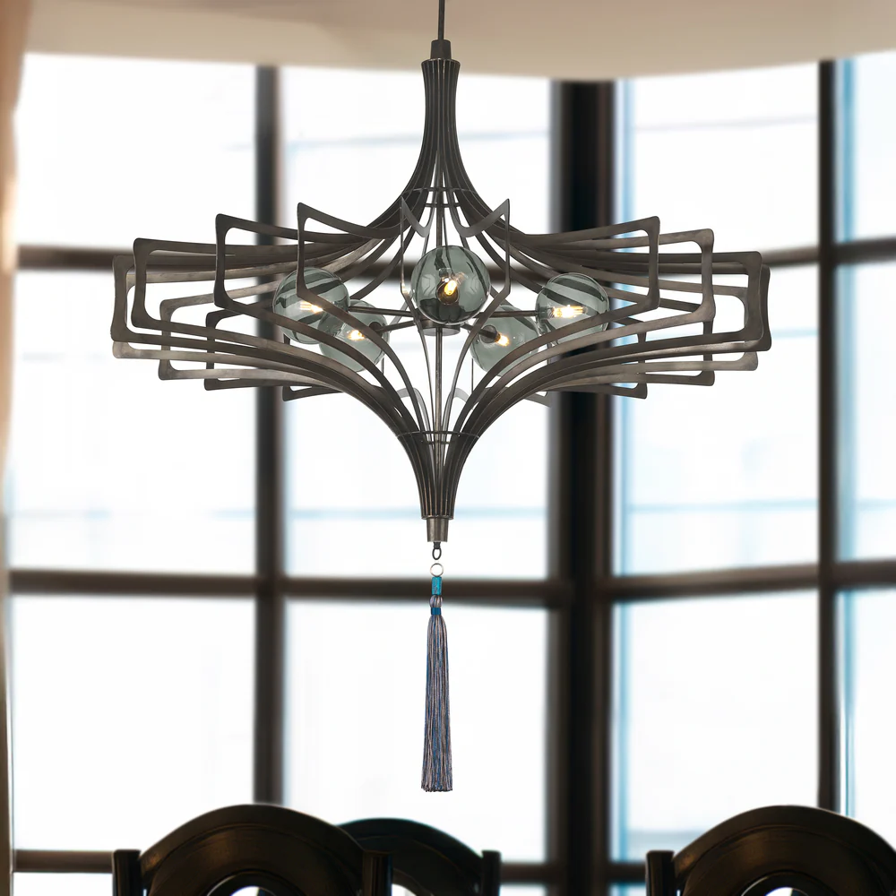 Northern Light - Aurelia Chandelier Tassel Ceiling Lights - Carbonne Finish