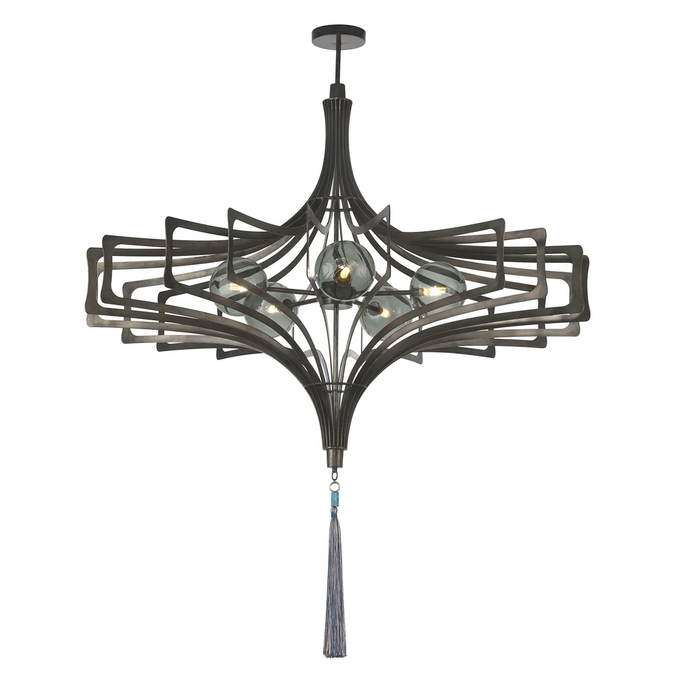 Northern Light - Aurelia Chandelier Tassel Ceiling Lights - Carbonne Finish
