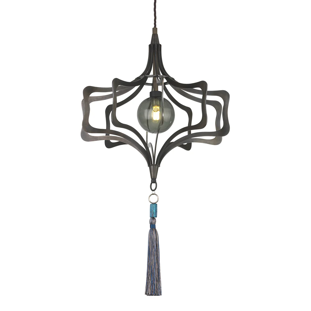 Northern Light - Aurelia Pendant Tassel Ceiling Lights - Carbonne Finish