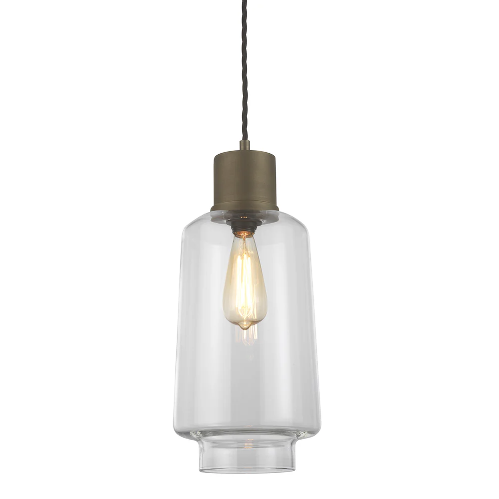 Northern Light - Levitt Pendant Ceiling Lights - Clear Brass Medium Finish - Clear Shade