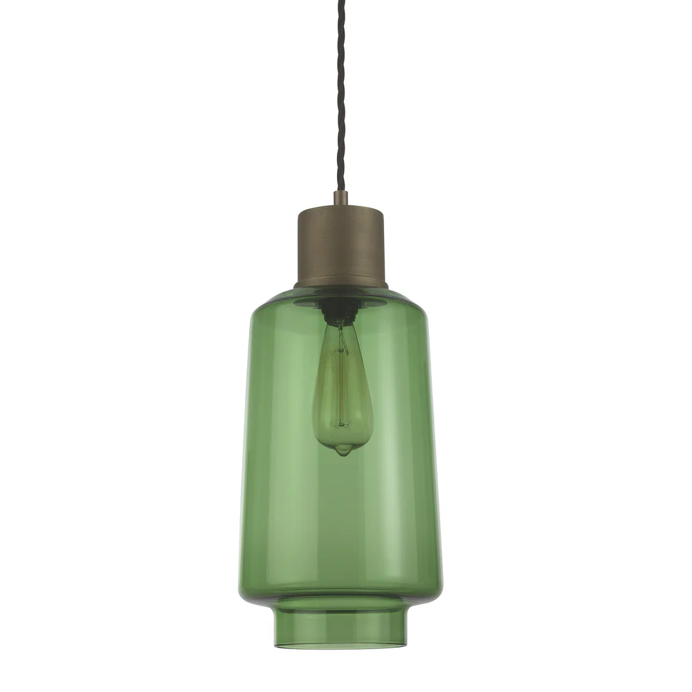 Northern Light - Levitt Pendant Ceiling Lights - Emerald Brass Medium Finish - Emerald Shade
