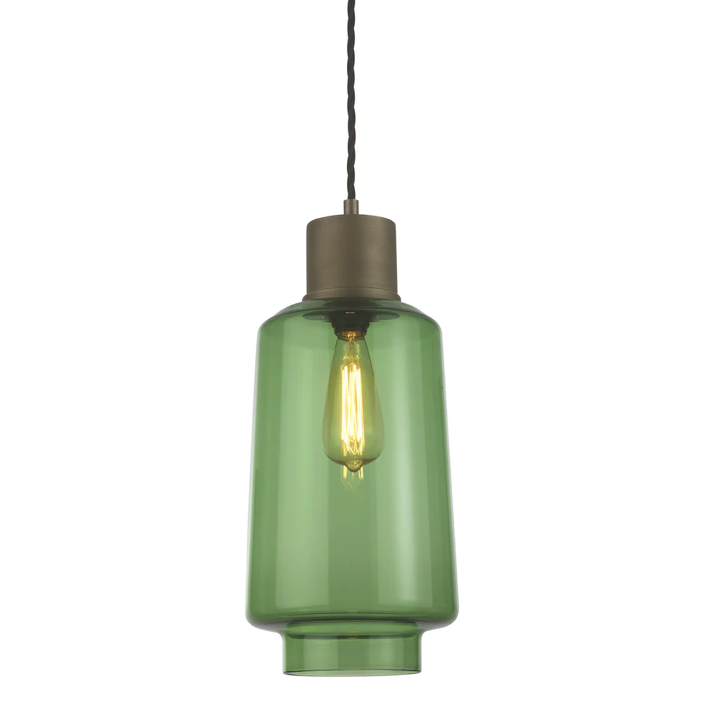 Northern Light - Levitt Pendant Ceiling Lights - Emerald Brass Medium Finish - Emerald Shade