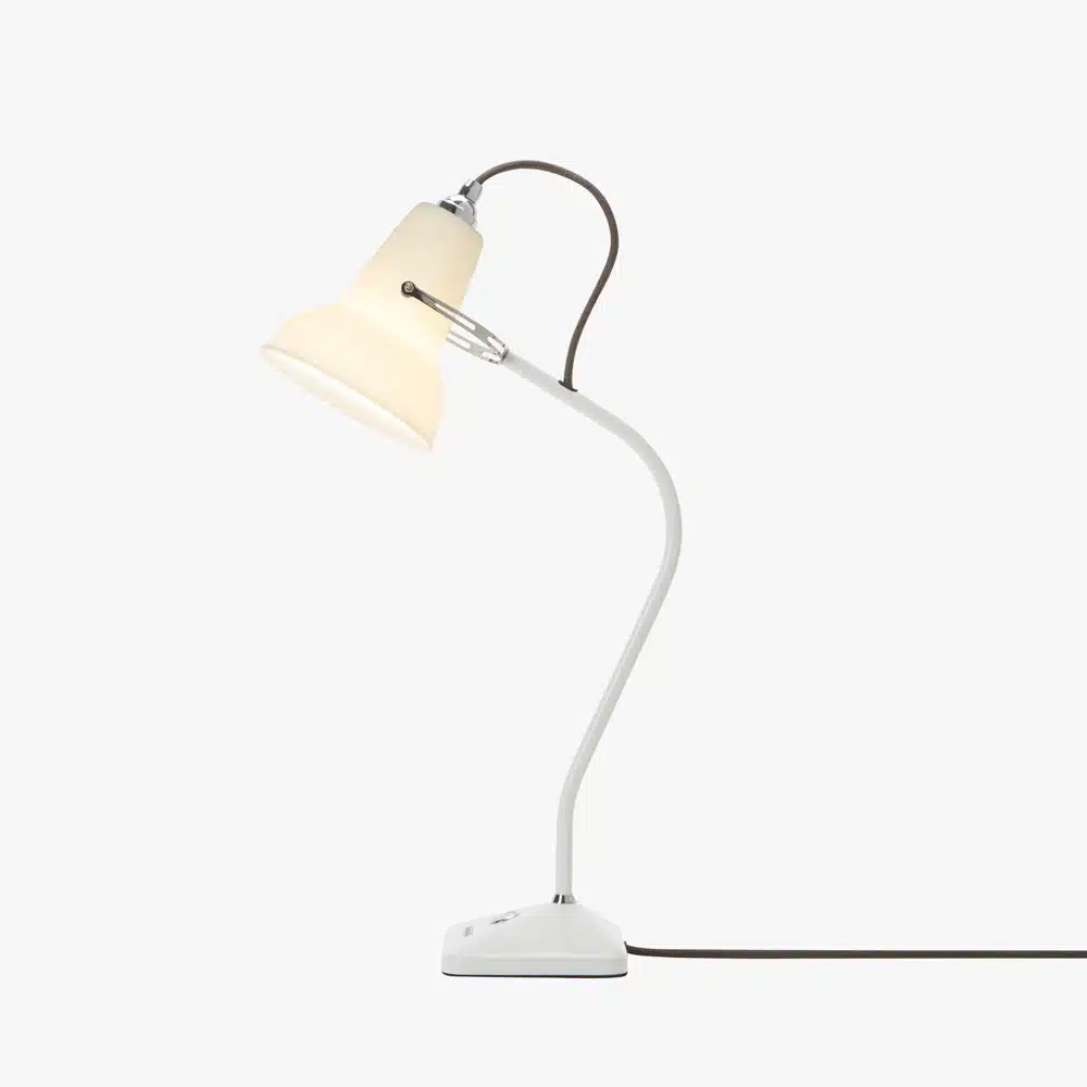Anglepoise Light - Original 1227 Mini Ceramic Table Lamp Pure White - Pure White Finish - Bone China Shade