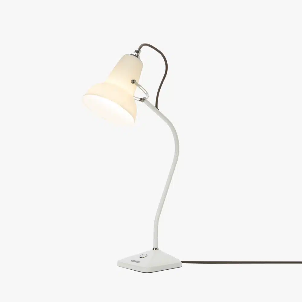 Anglepoise Light - Original 1227 Mini Ceramic Table Lamp Pure White - Pure White Finish - Bone China Shade