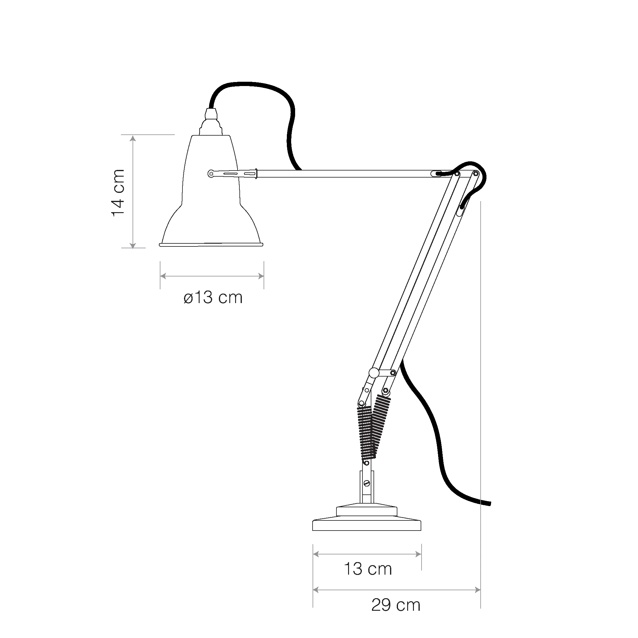 Anglepoise Light - Original 1227 Mini Desk Lamp Linen White - Linen White Finish - Aluminium Arms and Steel Shade