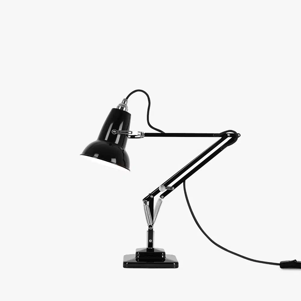 Anglepoise Light - Original 1227 Mini Desk Lamp Jet Black - Jet Black Finish - Aluminium Arms and Steel Shade